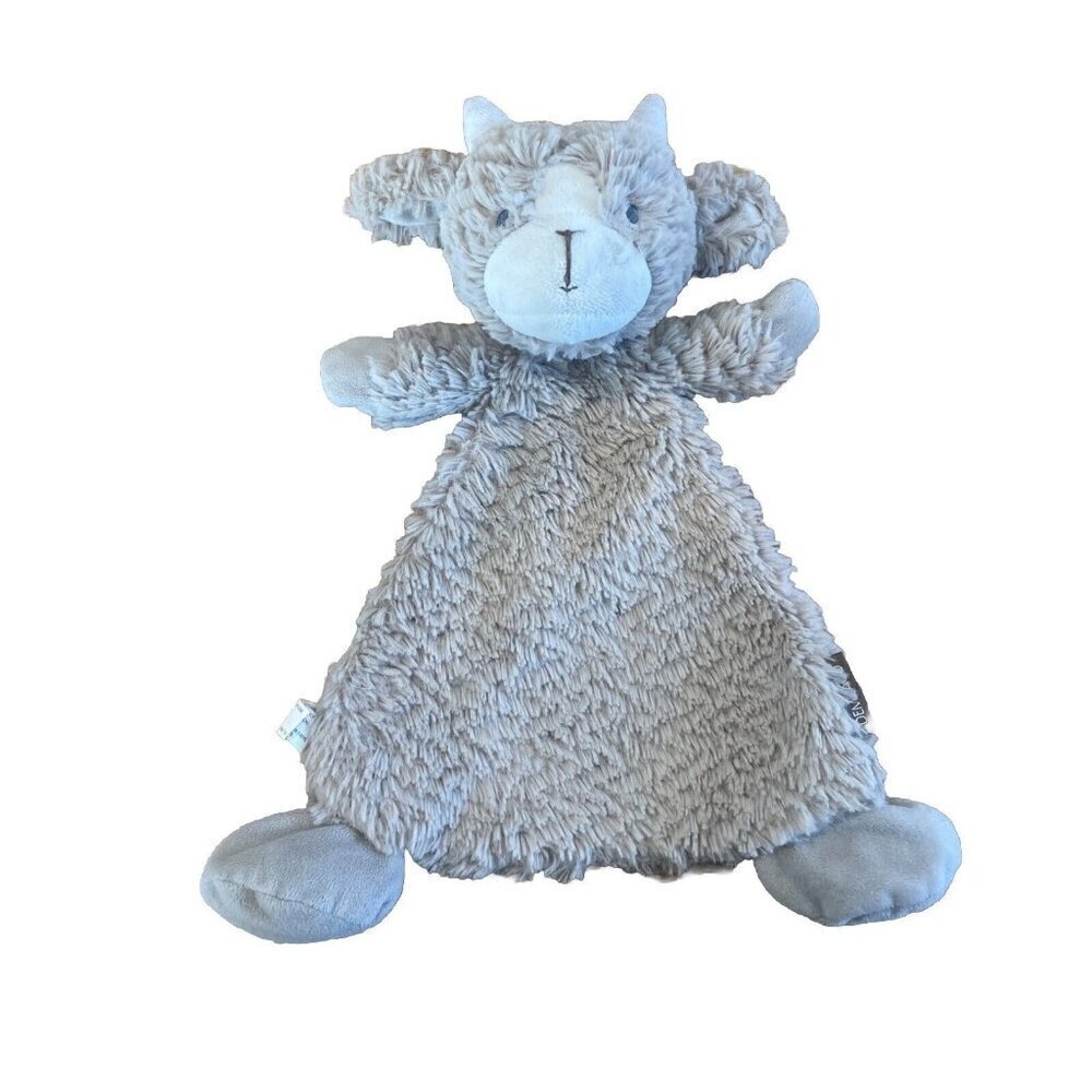 Demdaco tan goat lovey security blanket blankie rattle 14" soft plush